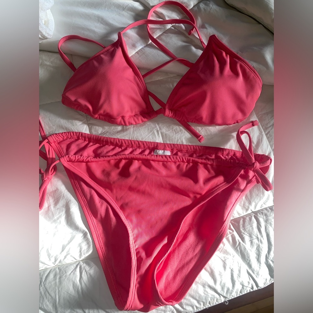 Shade & Shore Pink Racerback Bikini set size M